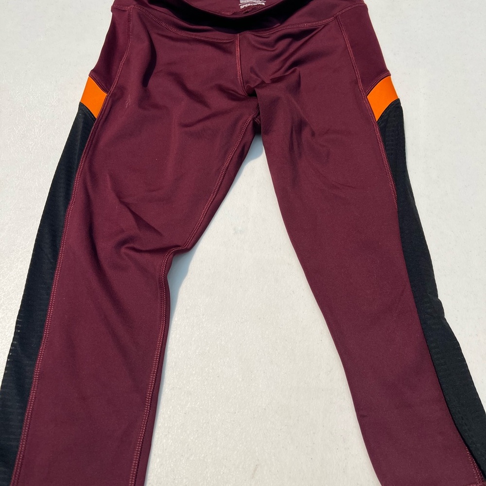 Reebok Brown and Orange Leggings Performance Bottoms